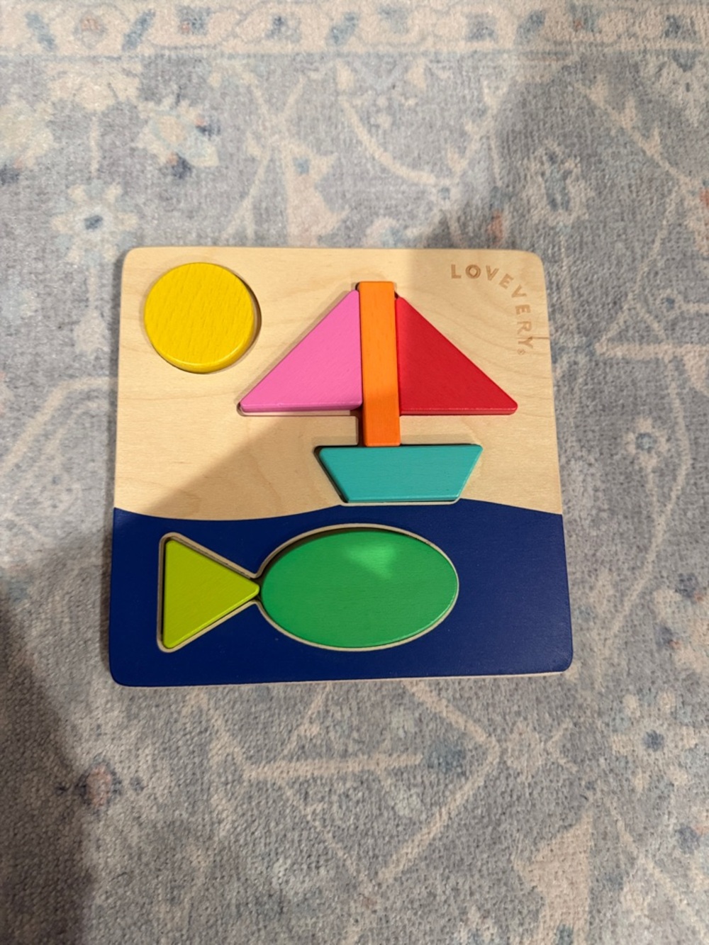 Kids Wooden Sea Shapes Puzzle - Multicolor